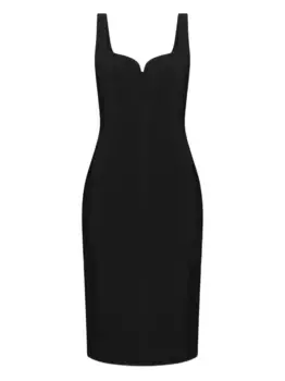 Платье миди с вырезом в форме сердца VERSACE, черный