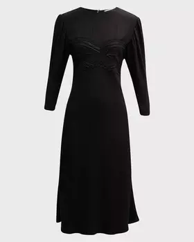 Платье миди с вышивкой бисером Maldi Iro