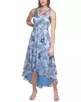 Платье миди с вышивкой Eliza J, синий