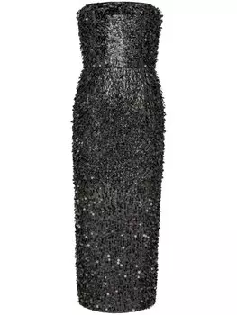 Платье миди с вышивкой Hand Maison Margiela, черный