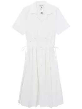 Платье миди с вышивкой Marine Serre, белый