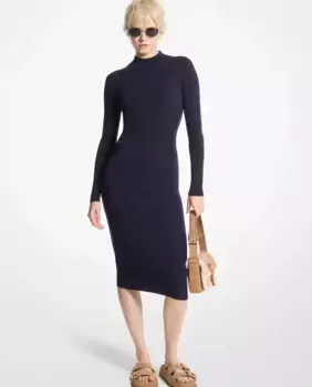 Платье миди с высоким воротником Michael Michael Kors, зеленый