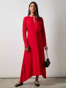 Платье миди с замочной скважиной из крепа Ro&Zo, красный