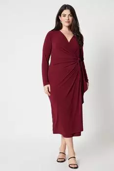 Платье миди с запахом Curve Dorothy Perkins, красный