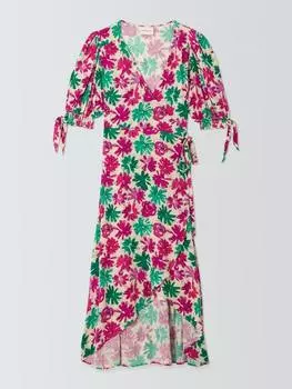 Платье миди с запахом hannah с коротким рукавом и цветочным принтом Fabienne Chapot, цвет Warm White/Plum Part