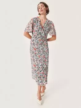 Платье миди с запахом и цветочным принтом Soaked In Luxury Lottie, Многоцветный