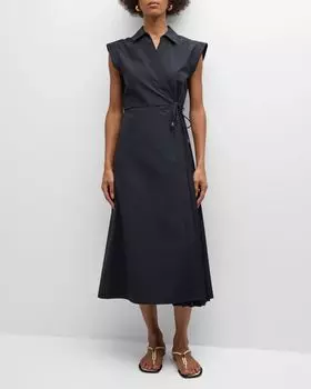 Платье миди с запахом и короткими рукавами Shivon Tanya Taylor, цвет Black