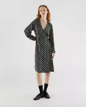 Платье миди с запахом и принтом Compaa Fantstica, мультиколор