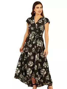 Платье миди с запахом и запахом Mela London, черный