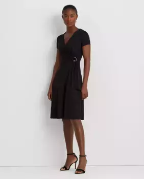 Платье миди с запахом Lauren Ralph Lauren, черный