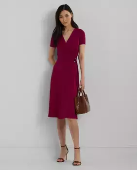 Платье миди с запахом Lauren Ralph Lauren, цвет Granate
