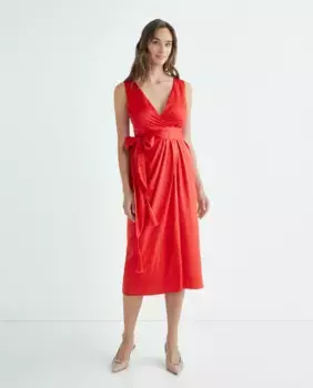 Платье миди с запахом Mioh, красный