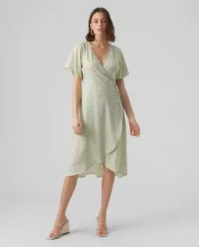 Платье миди с запахом Vero Moda, светло-зеленый