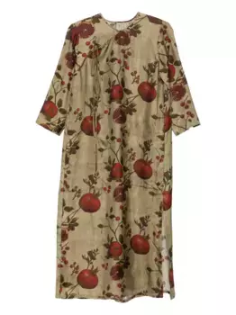 Платье миди с завязками и принтом Uma Wang, зеленый