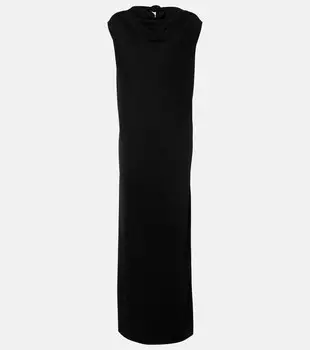 Платье миди с завязками Jil Sander, черный