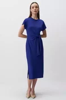 Платье миди с завязками Jimmy Key, синий