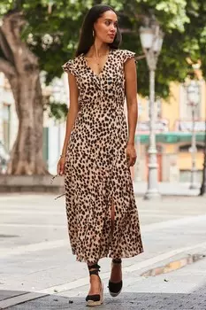 Платье миди с завязками на спине Sosandar, коричневый