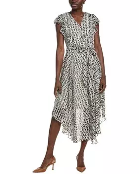 Платье миди с завязками на талии Vince Camuto, белый