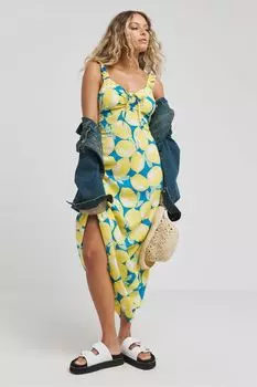 Платье миди с завязками спереди Simply Be, желтый