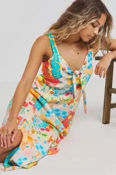 Платье миди с завязками спереди Simply Be, синий