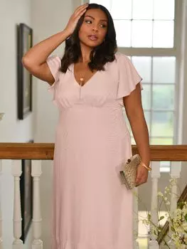 Платье миди с жаккардовым многоуровневым подолом и зеброй Live Unlimited Curve, телесный