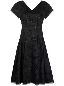 Платье миди с жаккардовым узором Talbot Runhof, синий