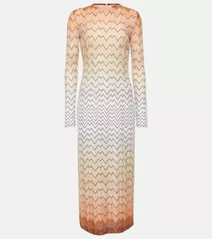 Платье миди с зигзагом Missoni, мультиколор