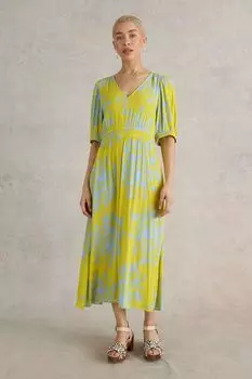 Платье миди Salma ecovero White Stuff, желтый