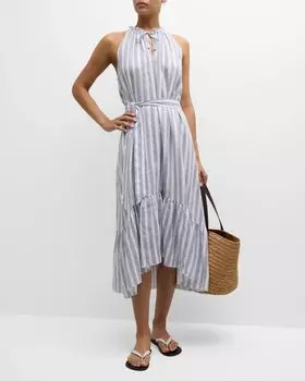 Платье миди Sardinia с оборками и поясом Heidi Klein, цвет Prt-Prt