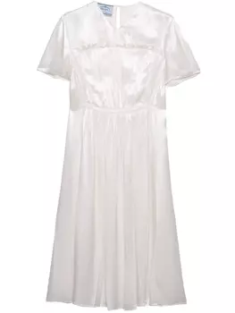 Платье миди сатин Prada, белый