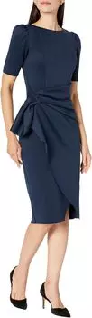 Платье Midi Scuba 3/4 Sleeve XSCAPE, цвет Midnight