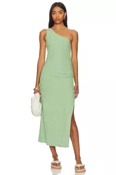 Платье миди Seafolly Second Wave One Shoulder, цвет Palm Green
