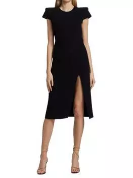 Платье-миди Sergio Hudson с короткими рукавами, черный