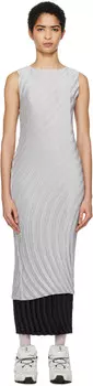 Платье миди серого оттенка со складками ISSEY MIYAKE