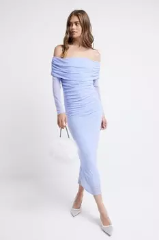 Платье миди сетка Бардо River Island, синий