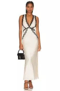 Платье миди Shona Joy Camille Lace Cross Back, цвет Cream & Black