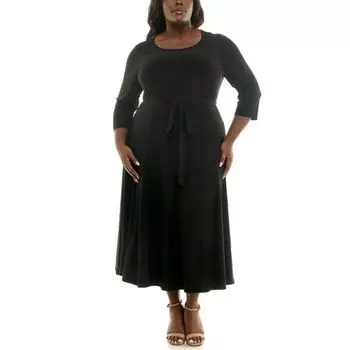 Платье миди Сильвия больших размеров Nina Leonard, черный