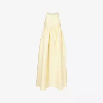 Платье миди Sister Jane Darya с круглым вырезом из жаккарда, желтый