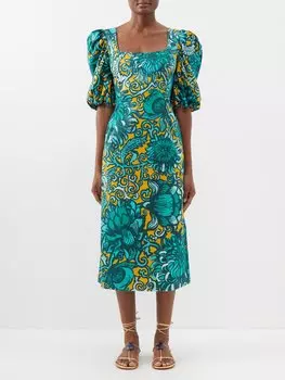 Платье миди sizzler с цветочным принтом La DoubleJ, желтый