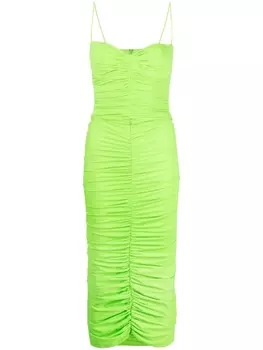 Платье миди со сборками Alex Perry, зеленый