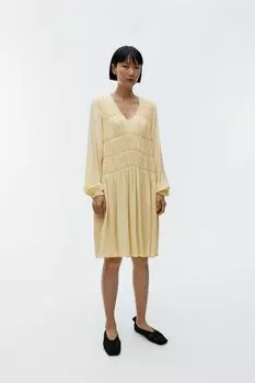Платье миди со сборками Arket, желтый