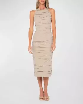 Платье миди со сборками Birkin JBQ, цвет Beige