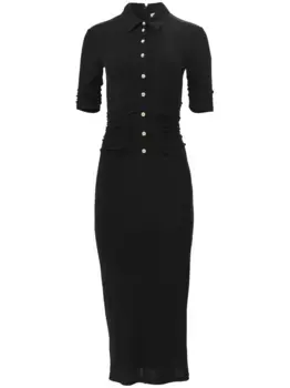 Платье миди со сборками Carolina Herrera, черный