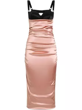 Платье миди со сборками Dolce & Gabbana, розовый