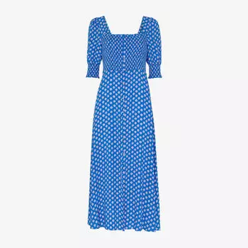 Платье миди со сборками и цветочным принтом Whistles, мультиколор