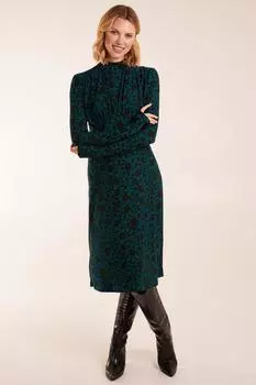 Платье миди со сборками и оборками спереди Blue Vanilla, зеленый