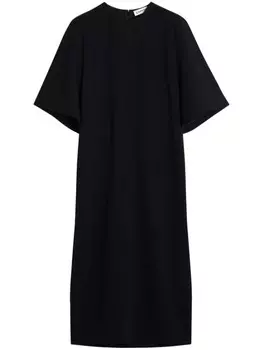 Платье миди со сборками Lanvin, черный