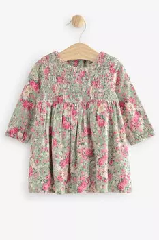 Платье миди со сборками Laura Ashley, розовый