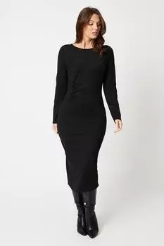 Платье миди со сборками Ponte Wallis, черный