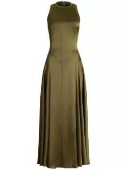 Платье миди со сборками Ralph Lauren Collection, зеленый